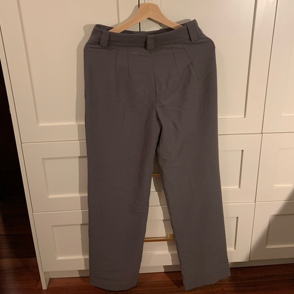 Straight Wide Leg Grey Trouser Dress Pant - Picture 2 of 2